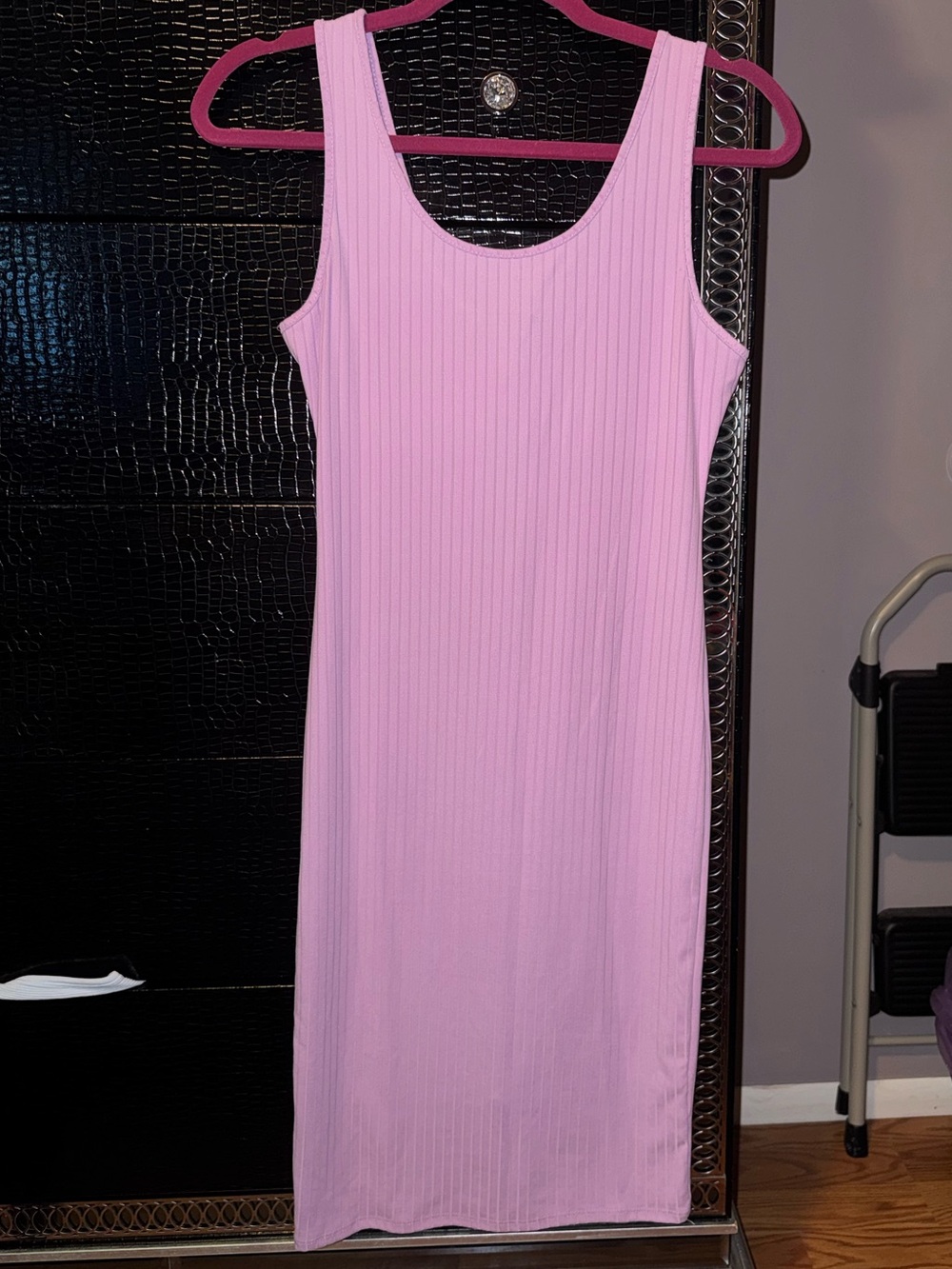Absolutely Pink Ribbed Midi Tank Dress